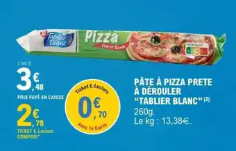 E.Leclerc Pâte à pizza prête à dérouler 'Tablier Blanc' offre