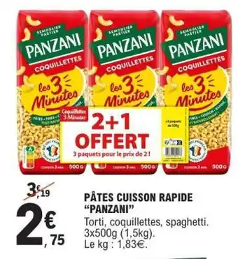E.Leclerc Pâtes Cuisson Rapide 'Panzani' offre