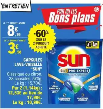 E.Leclerc Capsules Lave-vaisselle SUN offre