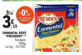 E.Leclerc Emmental Râpé Président offre