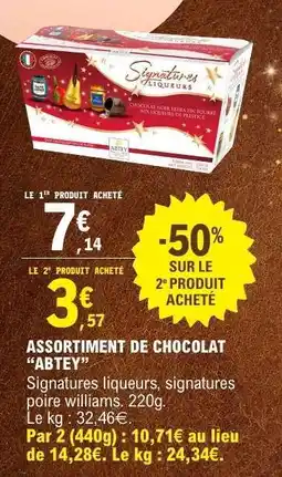 E.Leclerc ASSORTIMENT DE CHOCOLAT ABTEY offre