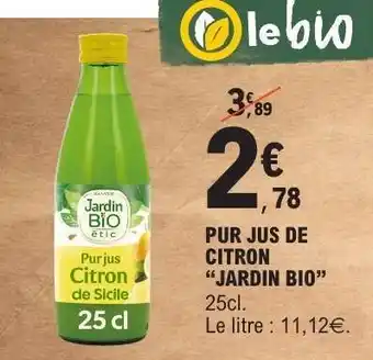 E.Leclerc Pur Jus de Citron Jardin Bio offre