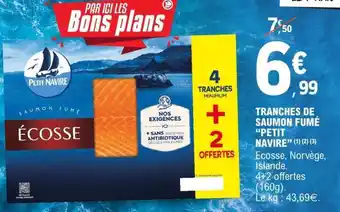 E.Leclerc TRANCHES DE SAUMON FUMÉ “PETIT NAVIRE” offre