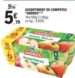 E.Leclerc ASSORTIMENT DE COMPOTES ANDROS offre