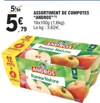 E.Leclerc ASSORTIMENT DE COMPOTES ANDROS offre