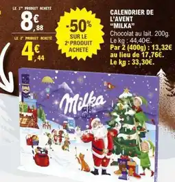 E.Leclerc CALENDRIER DE L'AVENT “MILKA” offre