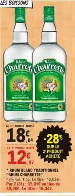 E.Leclerc Rhum Blanc Traditionnel Rhum Charrette offre