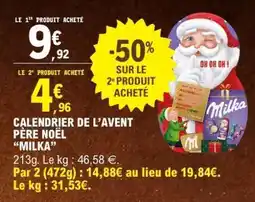 E.Leclerc Calendrier de l'Avent Père Noël Milka offre