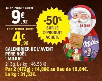 E.Leclerc Calendrier de l'Avent Père Noël Milka offre