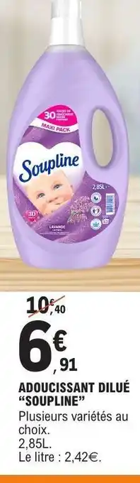 E.Leclerc Adoucissant dilué SOUPLINE offre