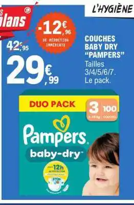 E.Leclerc COUCHES BABY DRY “PAMPERS” offre
