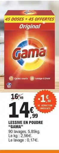 E.Leclerc Lessive en poudre GAMA offre