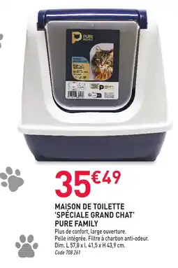 RAGT Jardin & Maison PURE FAMILY Maison de toilette spéciale grand chat offre