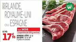 Auchan Supermarché Agneau: côte qu côte offre