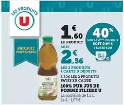 Hyper U U - 100% pur jus de pomme filiere offre