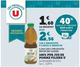 Hyper U U - 100% pur jus de pomme filiere offre