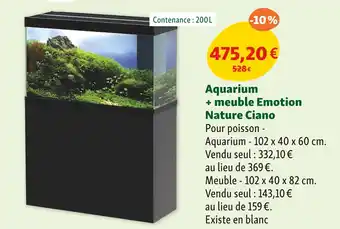 Maxi Zoo Ciano Aquarium + meuble Emotion Nature offre