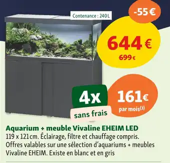 Maxi Zoo EHEIM Aquarium + meuble Vivaline LED offre