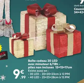 Maxi Bazar Boîte cadeau 20 led avec minuteur 6/18h offre