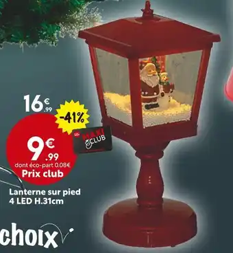 Maxi Bazar Lanterne sur pied 4 led h.31cm offre