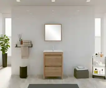 Brico Dépôt Ensemble meuble 4 tiroirs + vasque + miroir evasion l. 120 cm offre