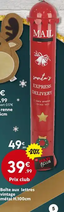 Maxi Bazar Boîte aux lettres vintage métal offre