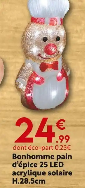 Maxi Bazar Bonhomme pain d’épice 25 LED offre