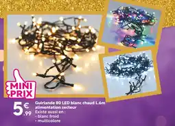 Maxi Bazar Guirlande 80 LED blanc chaud L.6m offre