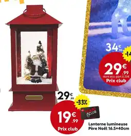 Maxi Bazar Lanterne lumineuse Père Noël 16.5x40cm offre