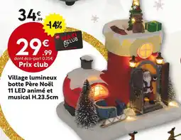 Maxi Bazar Village lumineux botte Père Noël offre