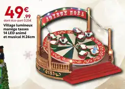 Maxi Bazar Village lumineux manège tasses 14 LED animé et musical offre