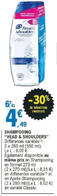E.Leclerc Shampooing "Head & Shoulders" offre
