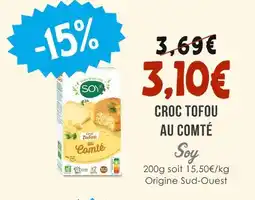 Naturalia Soy Croc Tofou au Comté offre