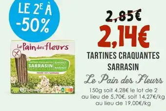 Naturalia LE PAIN DES FLEURS Tartines craquantes sarrasin offre