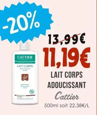 Naturalia Cattier Lait Corps Adoucissant offre