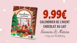 Naturalia Saveurs & Nature Calendrier de l'Avent Chocolat au Lait offre