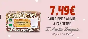 Naturalia L'ABEILLE DILIGENTE Pain d’épice au miel à l’ancienne offre