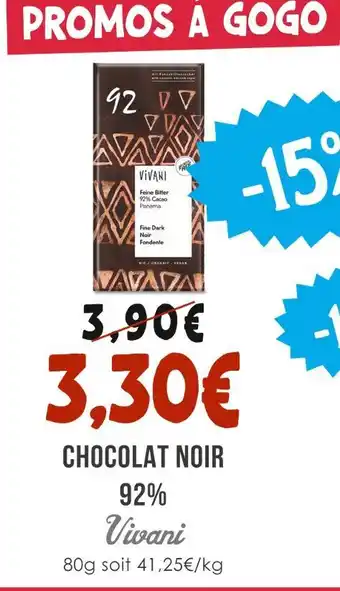 Naturalia Vivani Chocolat noir 92% offre