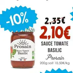 Naturalia Prosain Sauce Tomate Basilic offre