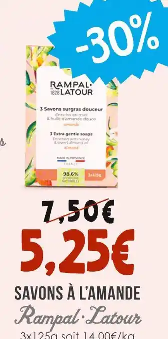 Naturalia Rampal Latour Savons à l'amande offre