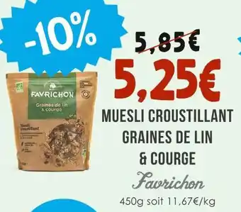 Naturalia Favrichon Muesli croustillant graines de lin & courge offre