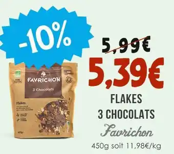 Naturalia FAVRICHON Flakes 3 chocolats offre