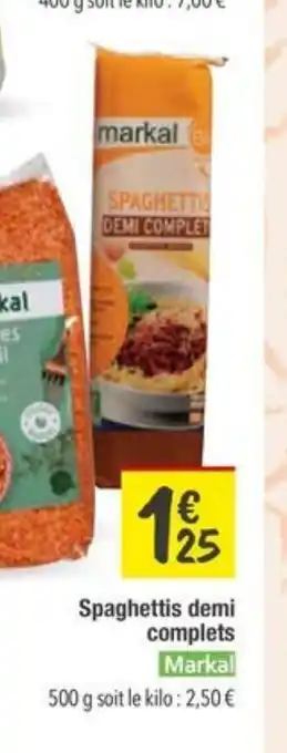 Les Comptoirs de la Bio MARKAL Spaghettis demi complets offre