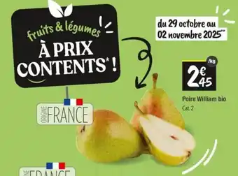 Les Comptoirs de la Bio Poire William bio offre