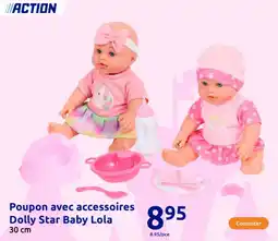 Action Poupon avec accessoires Dolly Star Baby Lola offre