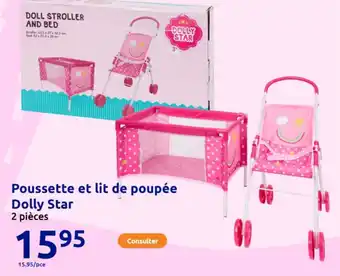 Action Poussette et lit de poupée Dolly Star offre