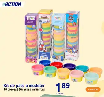 Action Kit de pâte à modeler 10 pièces offre