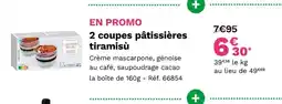 Picard 2 coupes pâtissières tiramisù offre