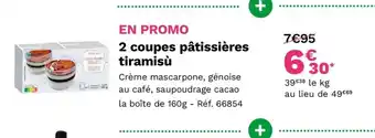 Picard 2 coupes pâtissières tiramisù offre
