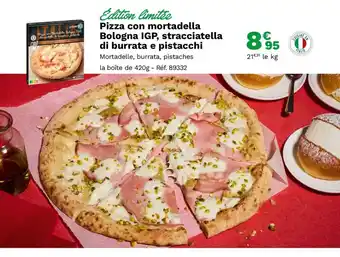 Picard Pizza con mortadella Bologna IGP, stracciatella di burrata e pistacchi offre